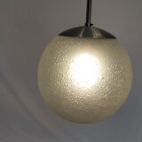 Suspension in blown and sandblasted glass, by Raak, from the 70s