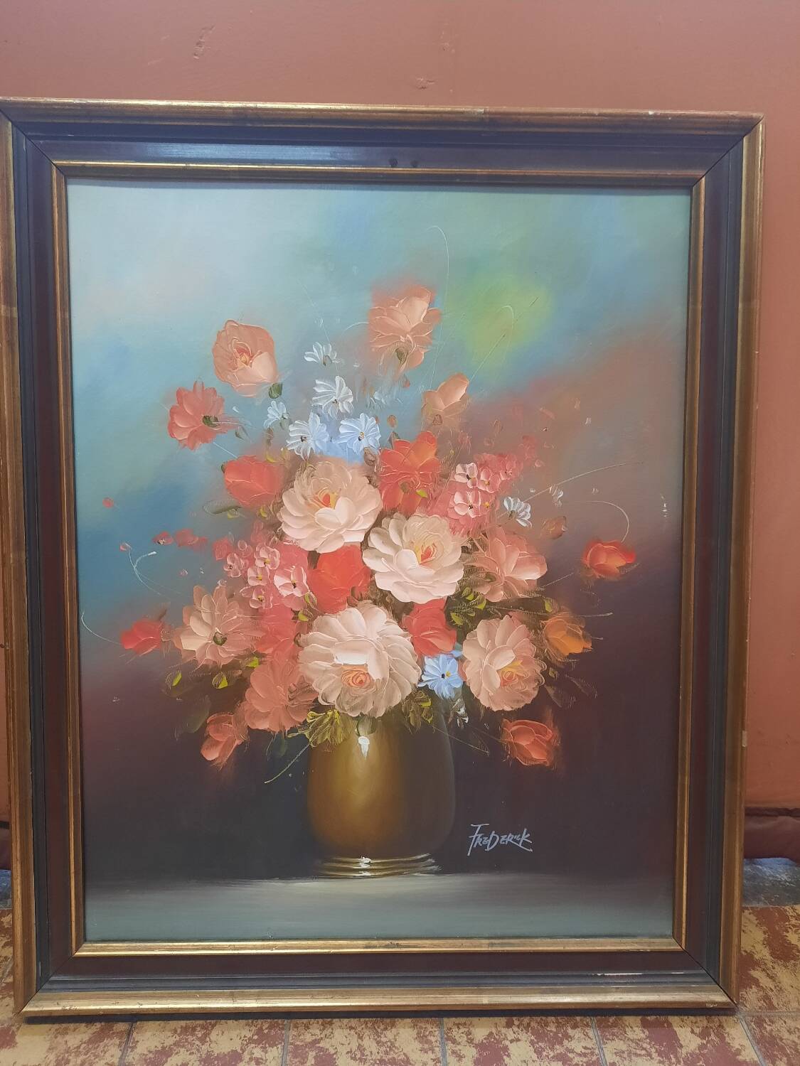 Painting flowers in a vase