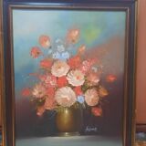 Peinture  fleurs dans un vase