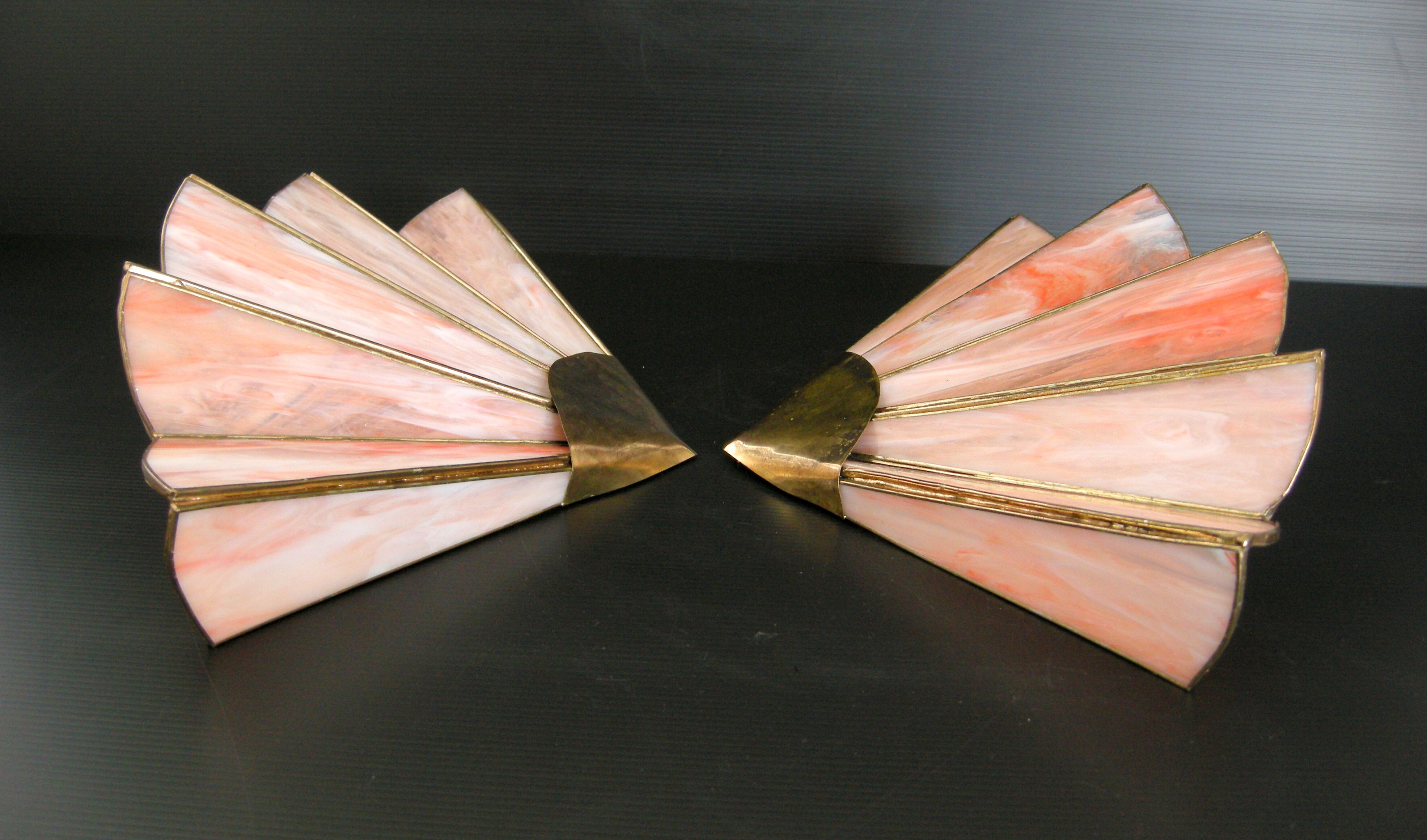 Pair of vintage pearl wall lamps 1970