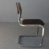 Series of 4 vintage tubular chairs 70