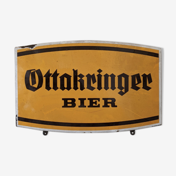 Vintage beer advertising enamel plate
