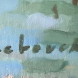 HST painting "Boats in lagoon" Marine Normandy Brittany by Robert Leboucher