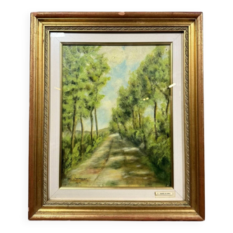 Italian School, 20th century: painting depicting a green landscape