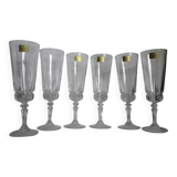 Set of 6 Luminarc champagne flutes from Arques glassworks