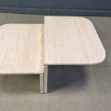 Pair of vintage travertine coffee tables or side tables, 1970s