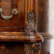 French Louis XV Style Walnut Marquetry Commode, 1950s
