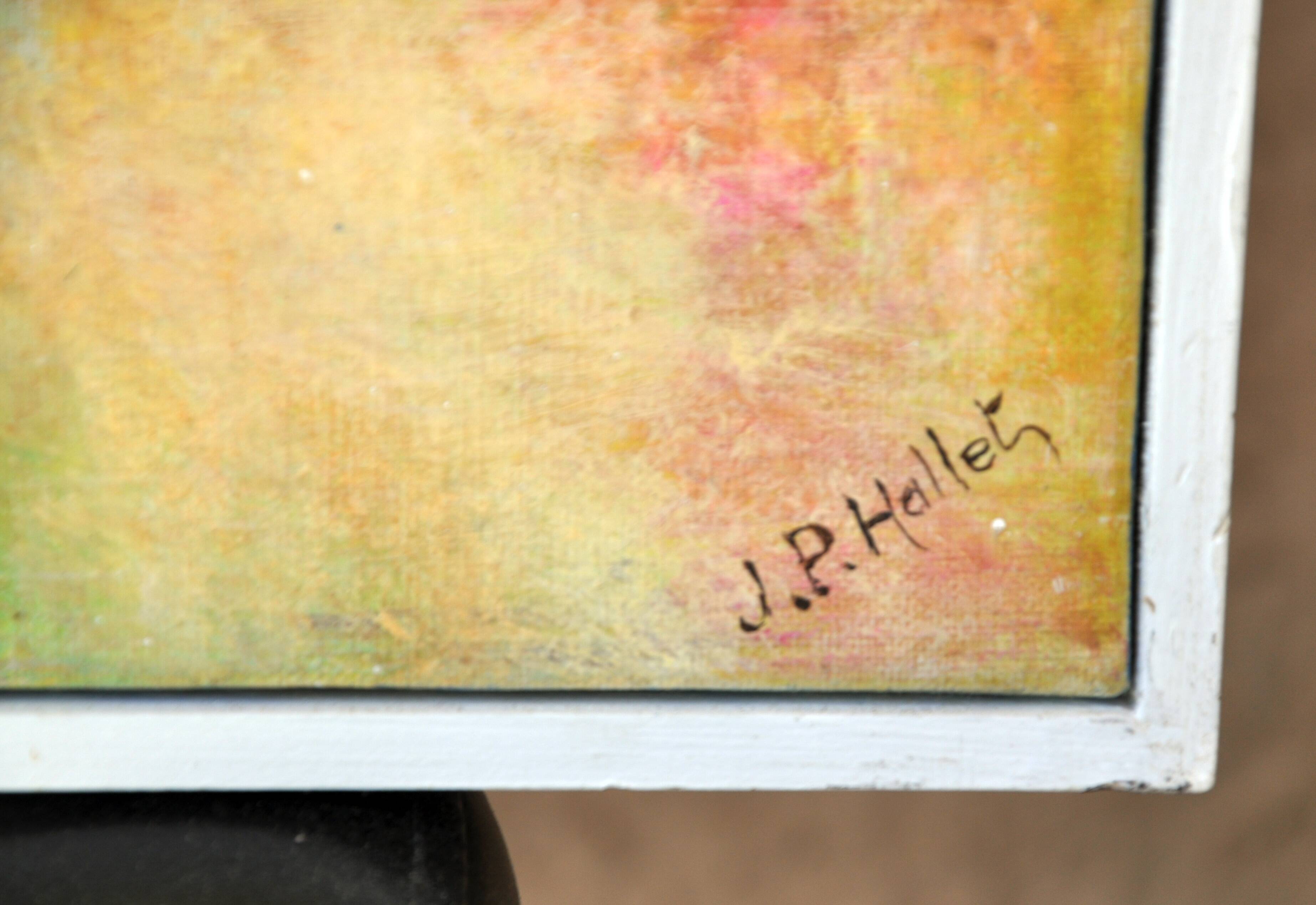 Abstract painting / acrylic, / 83 cm / 67 cm / signed JP Hallet