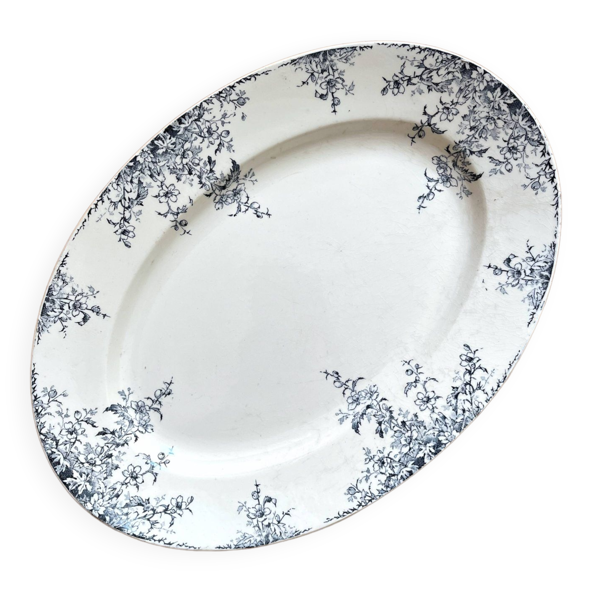 Oval iron earth dish "Spring" Opaque from Gien