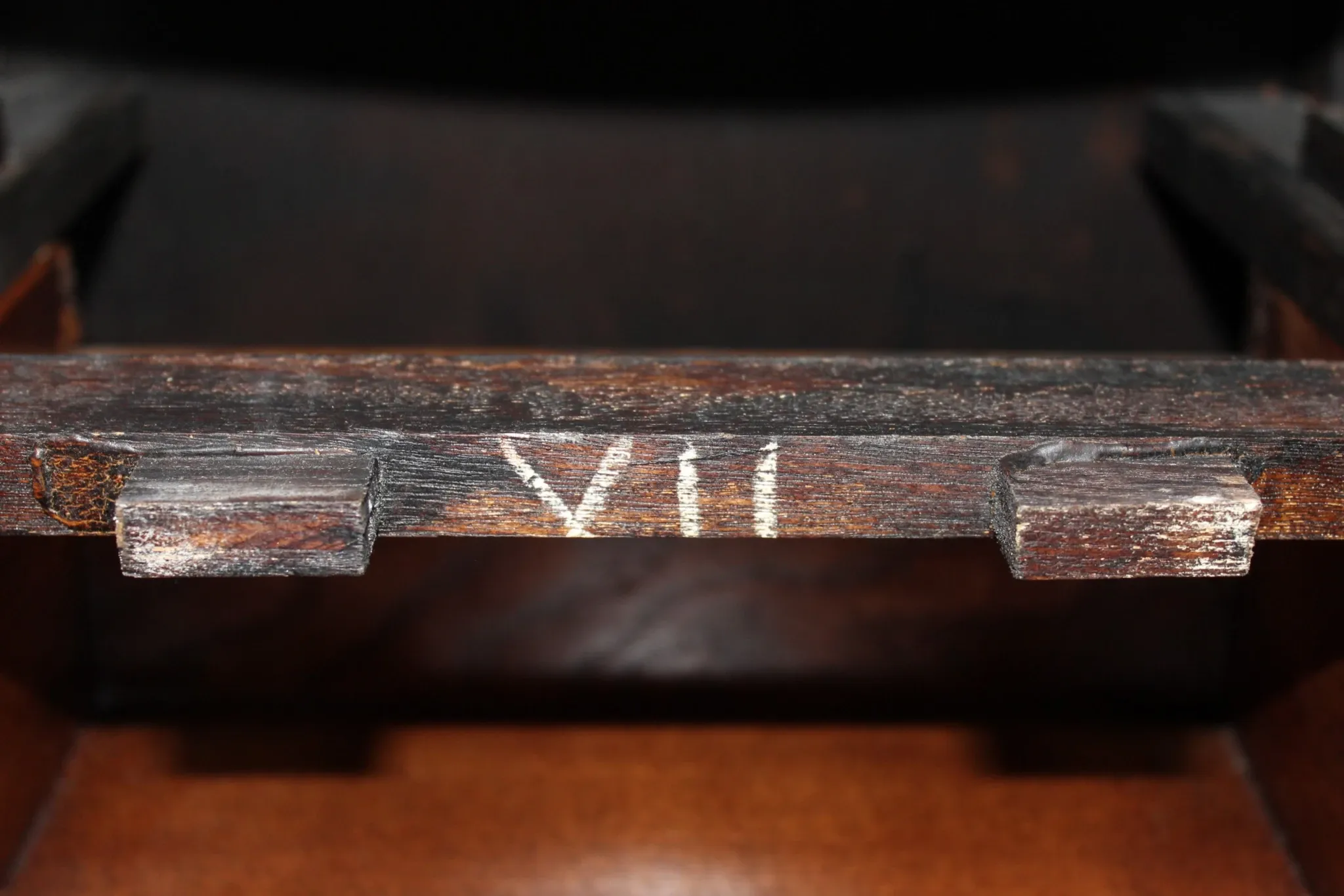 Louis XV style bedside table in marquetry rosewood