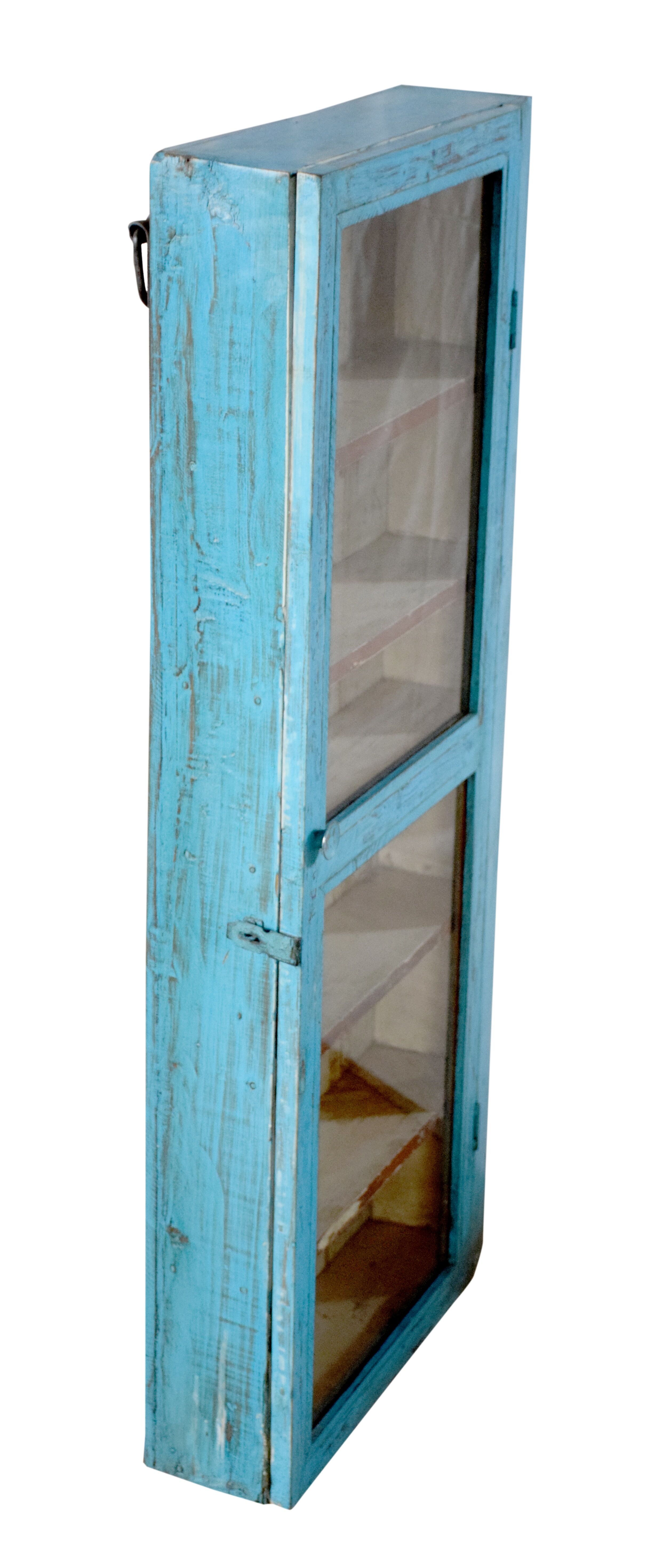 Teak wall display case