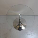 Vintage chrome round sidetable