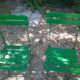 Pair of folding garden chairs