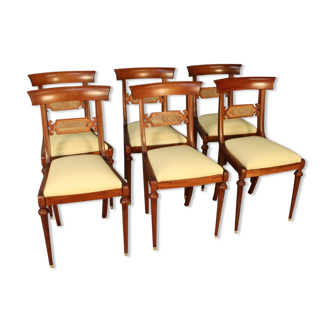 Suite of 6 mahogany pierrefeu chairs