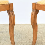 Pair of back chairs with braces