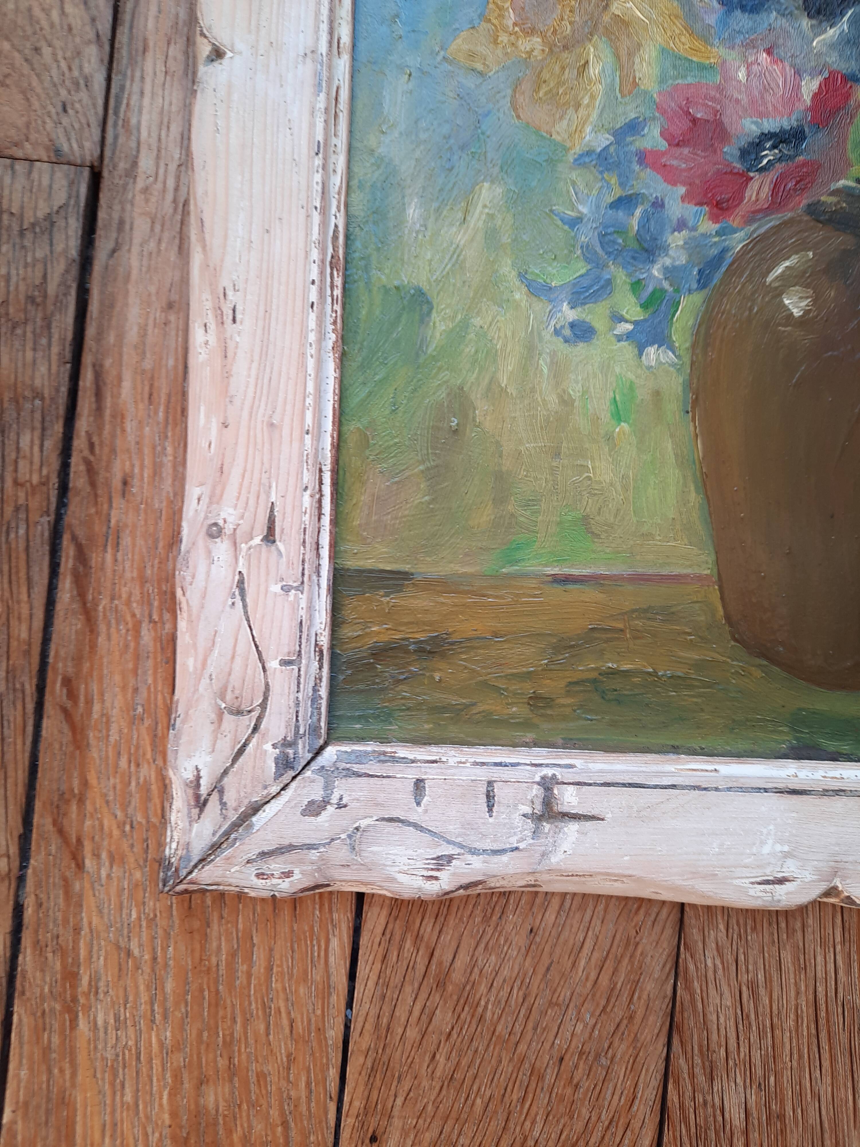 Painting bouquet of vintage flowers