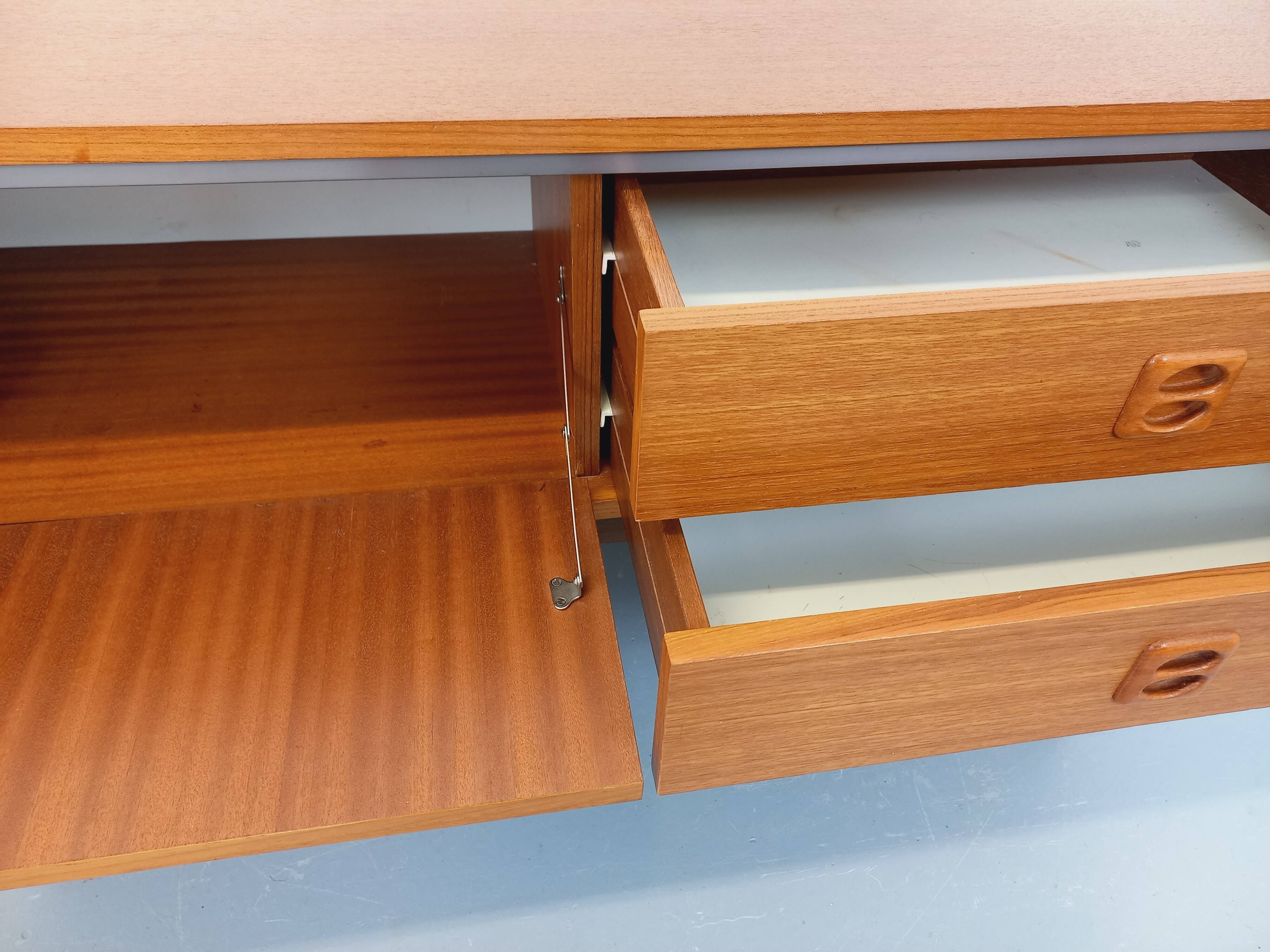 Small vintage Scandinavian teak sideboard from the 1960s.