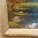 Oil on panel painting, signed K. Vukovic mountain and lake landscape