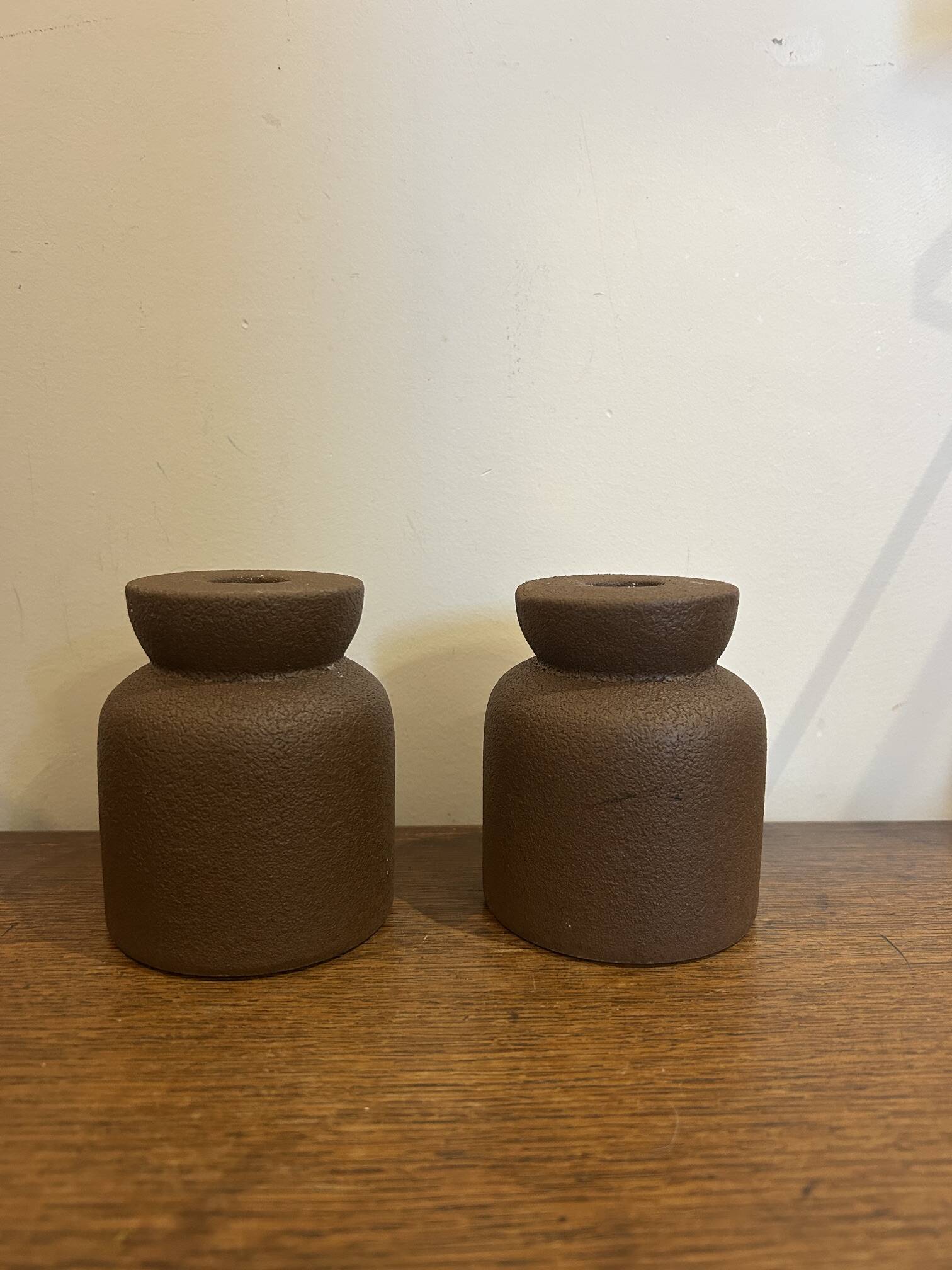 vintage brutalist candlestick holders
