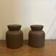 vintage brutalist candlestick holders