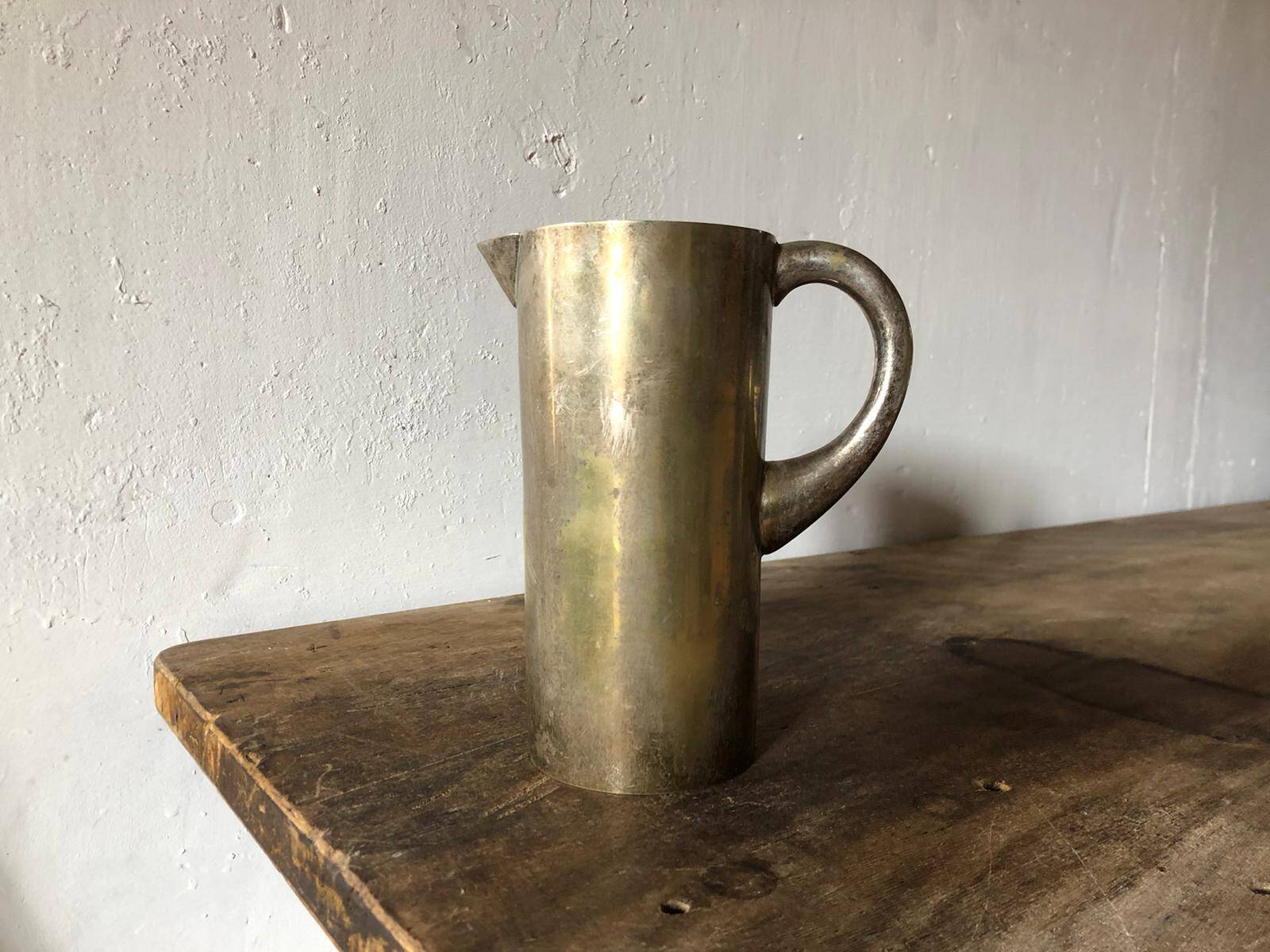 Vintage carafe, brass metal carafe, pitcher, flower pot, kitchen, decoration