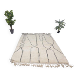 Decorated white Berber carpet 200cmx300cm