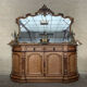 Half-moon shaped row sideboard napoleon iii era in speckled maple