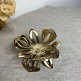 Solid brass water lily candle holder