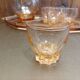 Aperitif set carafe tray and 6 glasses - thick pink glass - art deco