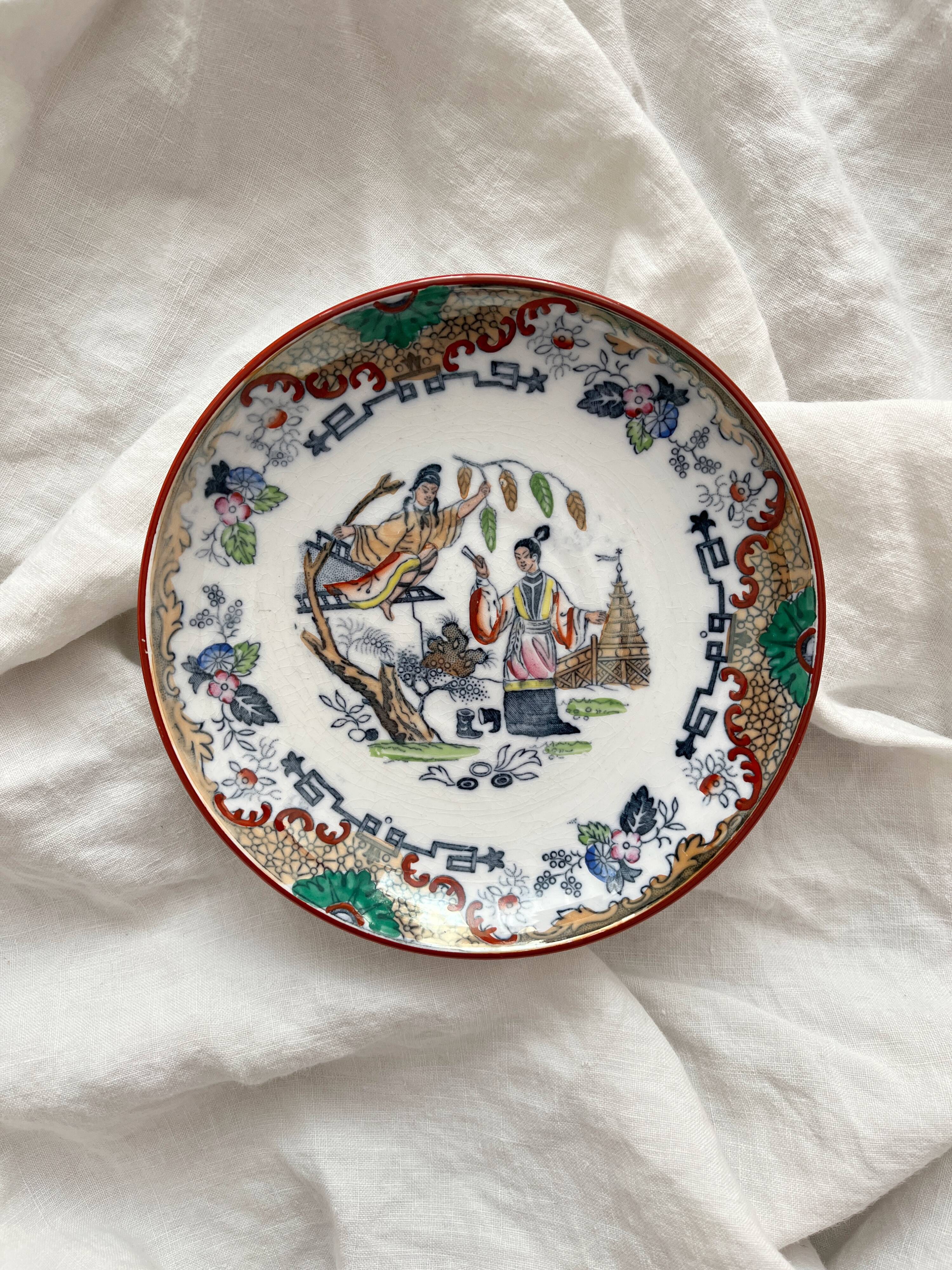 Plate and saucer with Japanese-style decoration "Timor" Sarreguemines