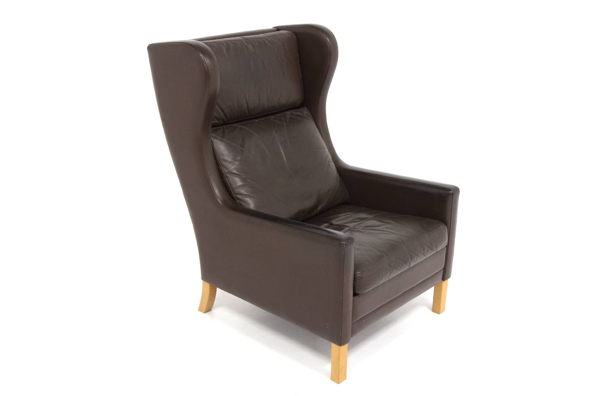 Fauteuil scandinave en cuir, Danemark, 1960