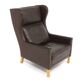 Fauteuil scandinave en cuir, Danemark, 1960