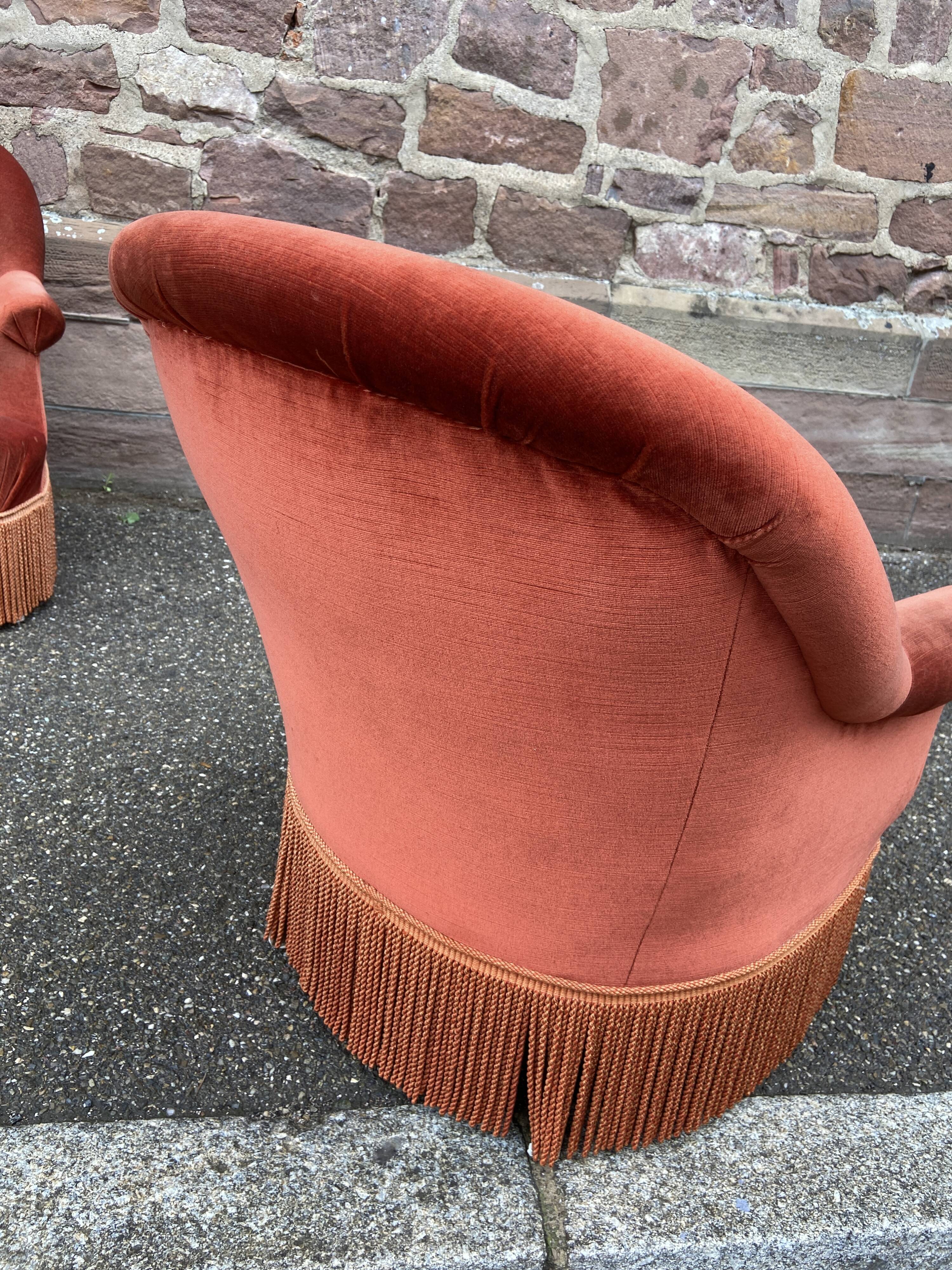 Pair of vintage toad armchairs