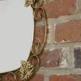 1950s oval brass mirror - 38x69cm