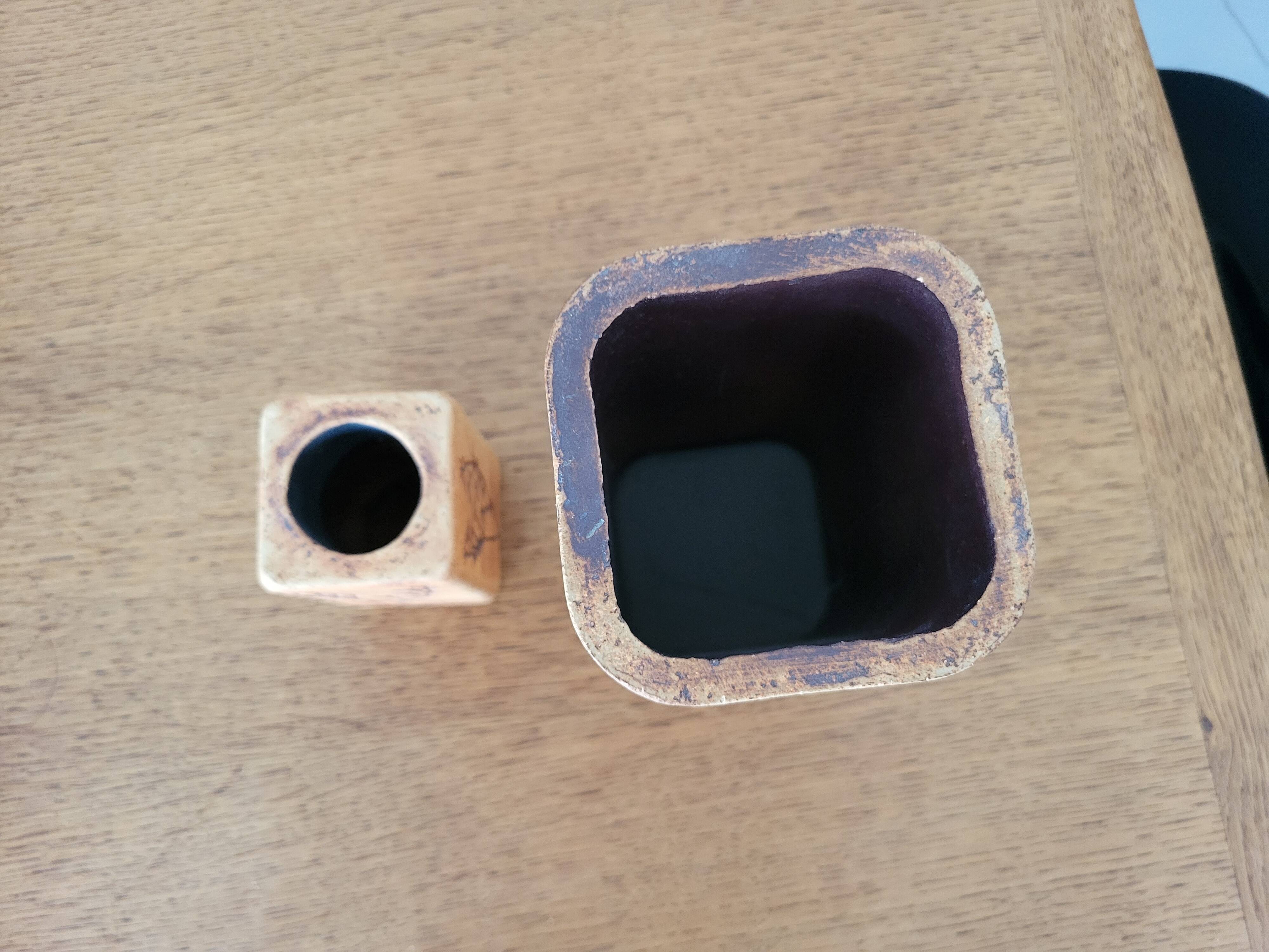 2 herbarium vases by Raymonde Leduc, Vallauris