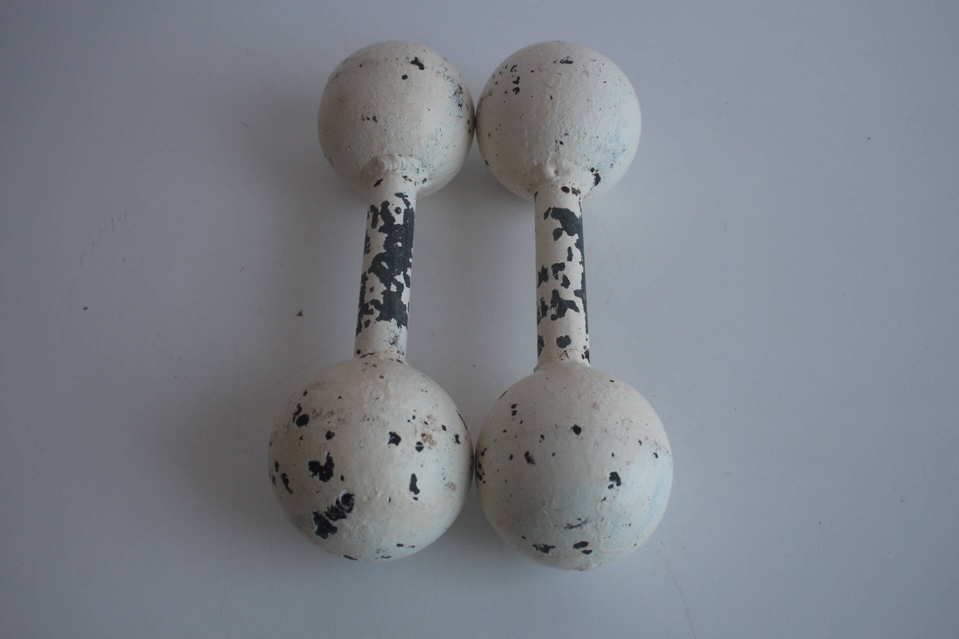 Set of Art deco Double Ball Dumbbells, 1930s.