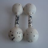 Set of Art deco Double Ball Dumbbells, 1930s.