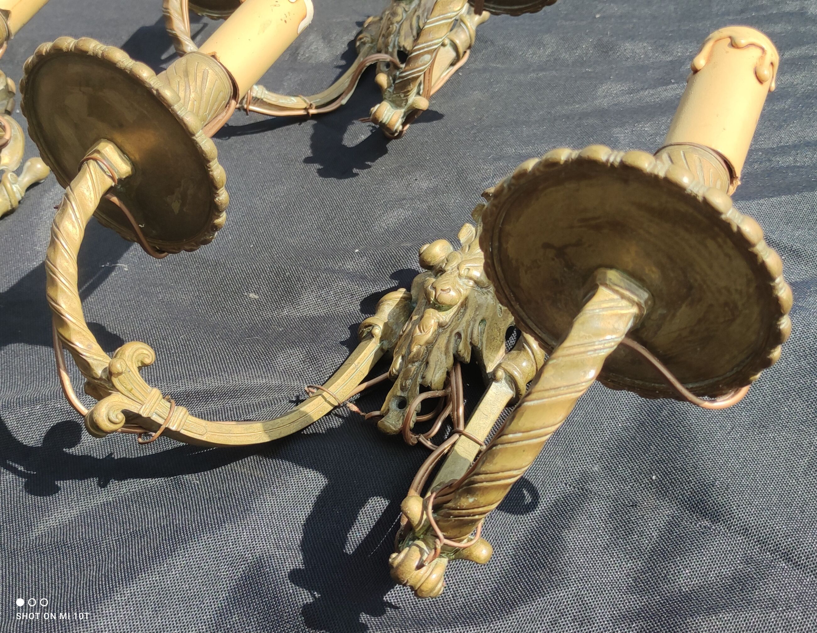 Series d e 3 applied in bronze/lion's head