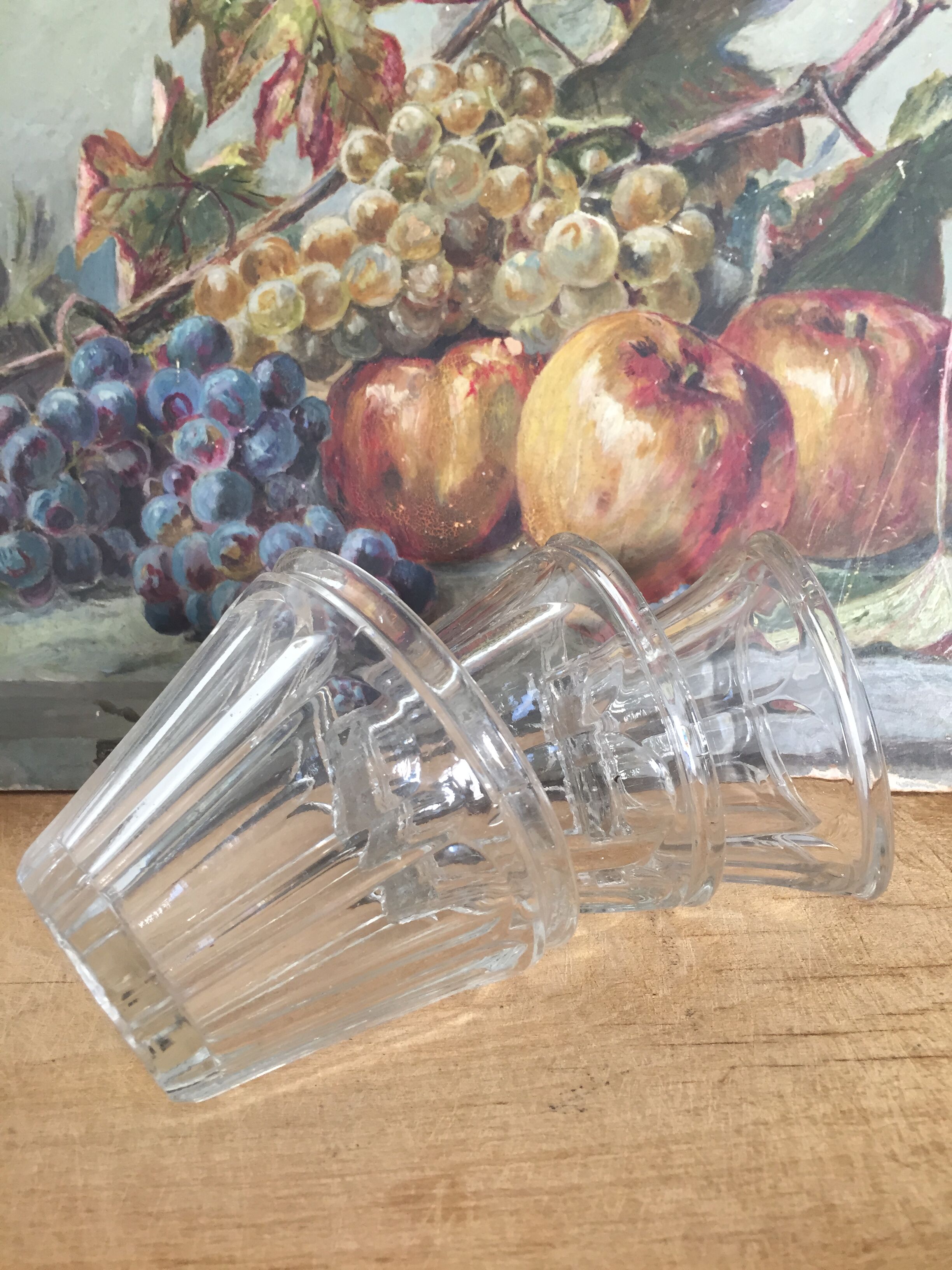 Series of 3 old jam flared jars