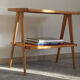 Beech wood coffee table, restored, Italy 50s
