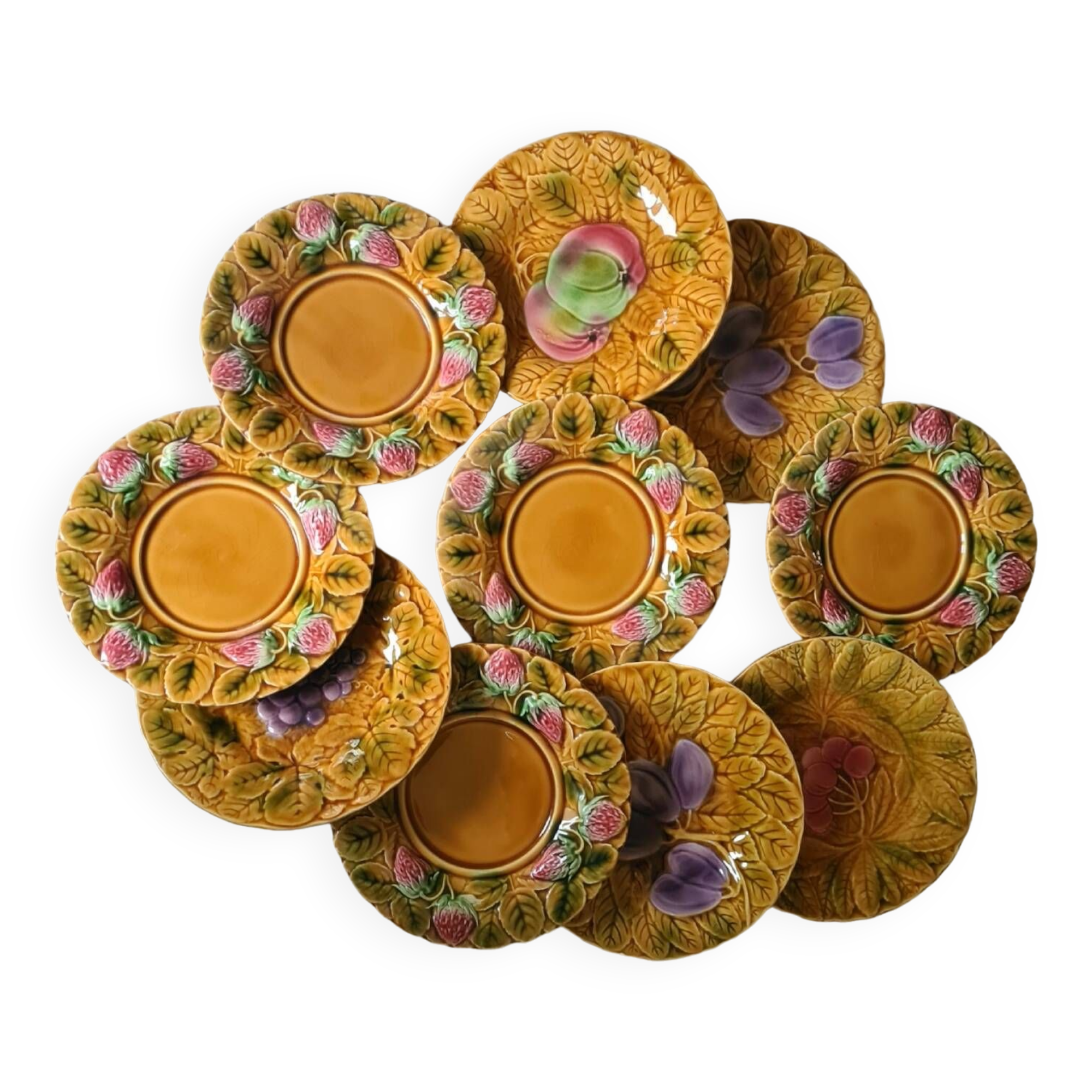 10 Sarreguemines fruit slushie dessert plates