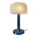 Space Age table lamp in chrome with white plexiglass mushroom shade.