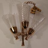 Lustre vintage 3 feux laiton