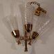 Lustre vintage 3 feux laiton