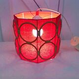 Suspension in fabric and rattan, vintage.