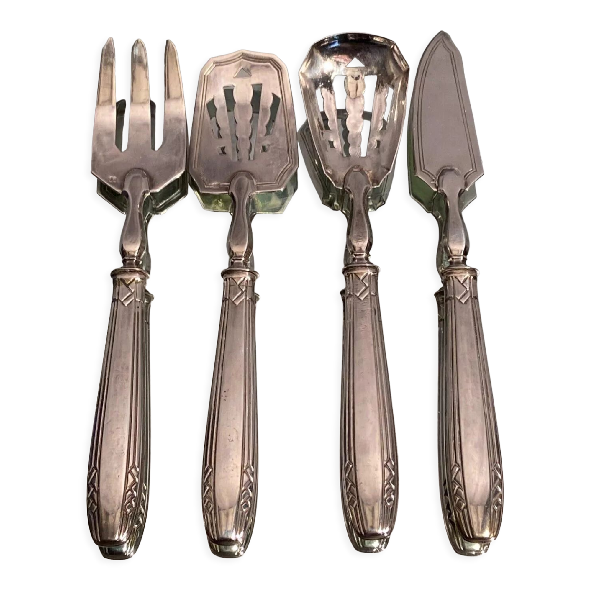 Confectionery service hors d'oeuvres sprinkler silver metal design Vintage