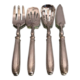 Service à confiserie hors d'oeuvres saupoudreuse métal argenté design Vintage