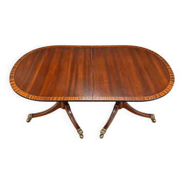 Grande Table Anglaise Extensible Acajou Style Régence Pieds Griffes Laiton