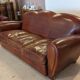 Leather club 3 places sofa 50s