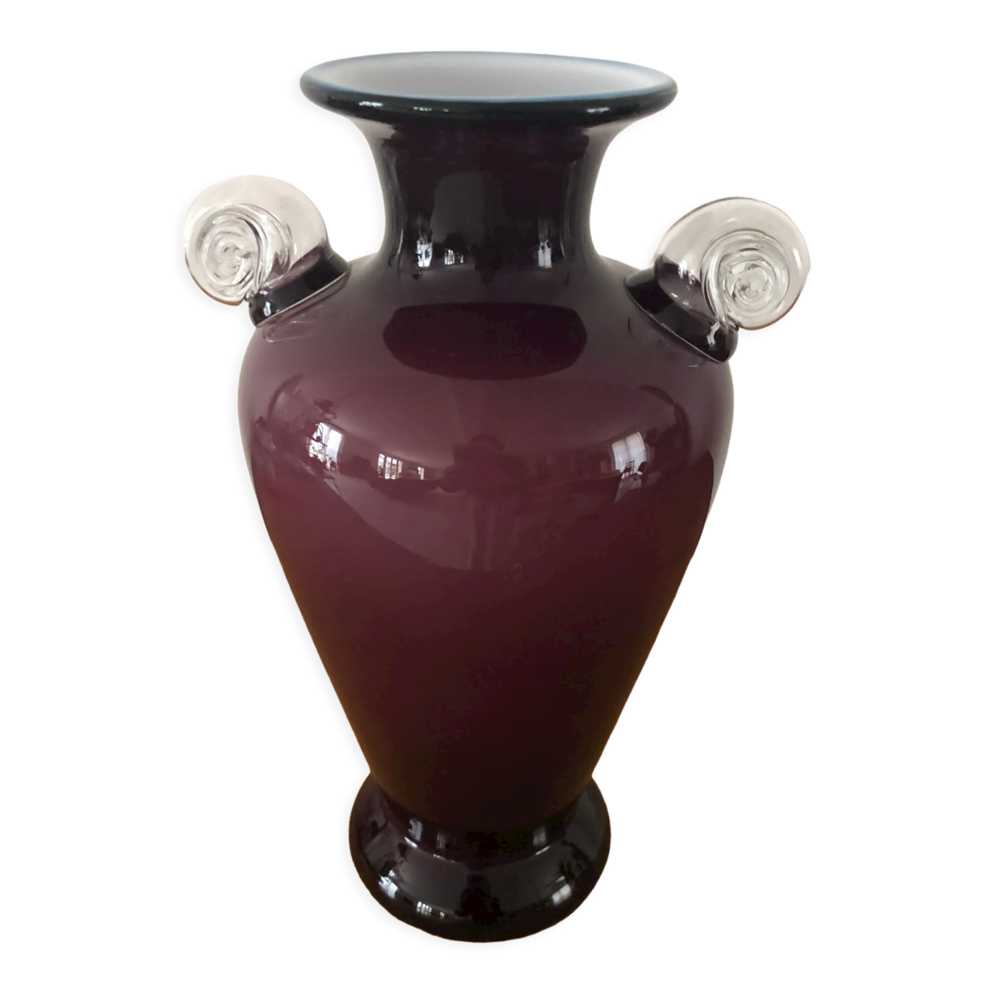 Purple colored glass vase